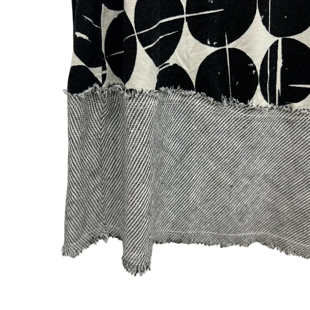 Alembika Polka Dot Knit Tank Top Black White L Linen Viscose‎ Artsy Lagenlook - Picture 2 of 5